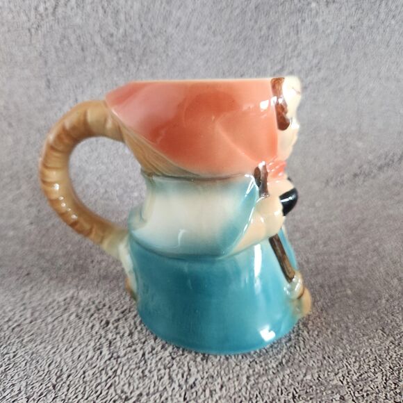 Witch Beer Stein RARE Porcelain LG Mug by Goebel Broom VTG Gretel Nursery Rhyme - Picture 4 of 11